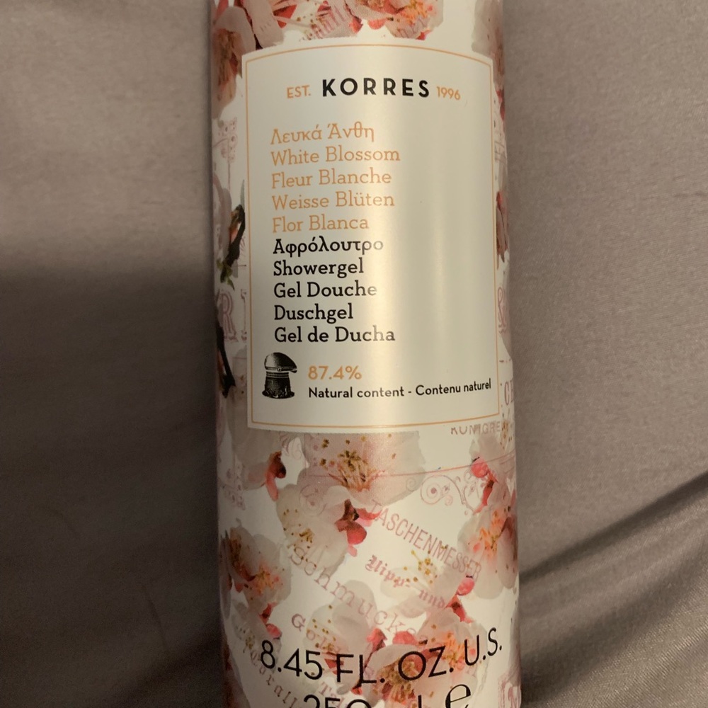 Korres white blossom scented body wash new